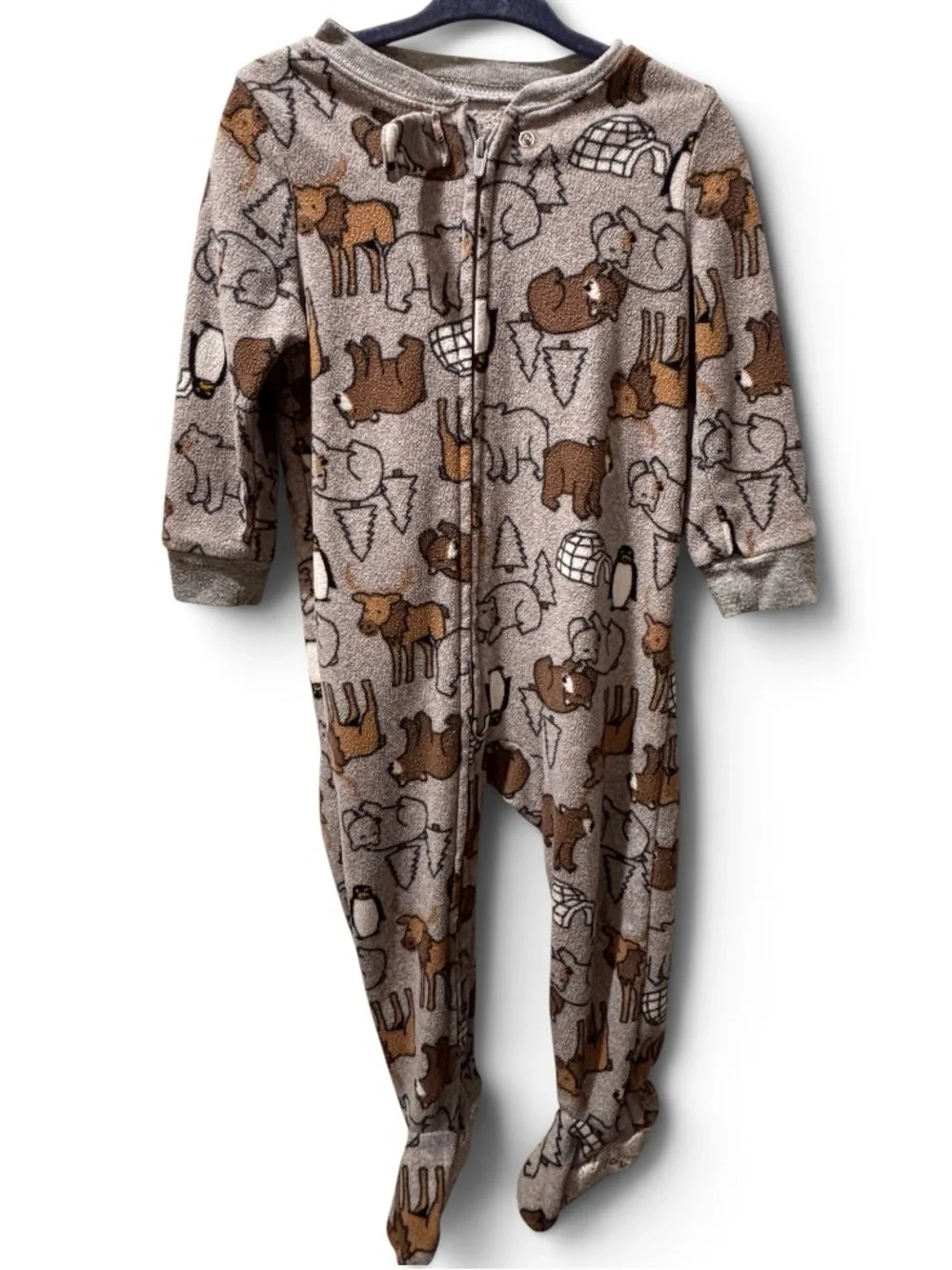 🎉 (18m) Carter’s Winter Wildlife + Igloo Printed Footed Sleeper PJs